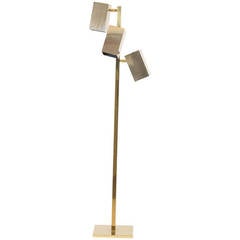 1970s Brass Floor Lamp by Robert Sonneman
