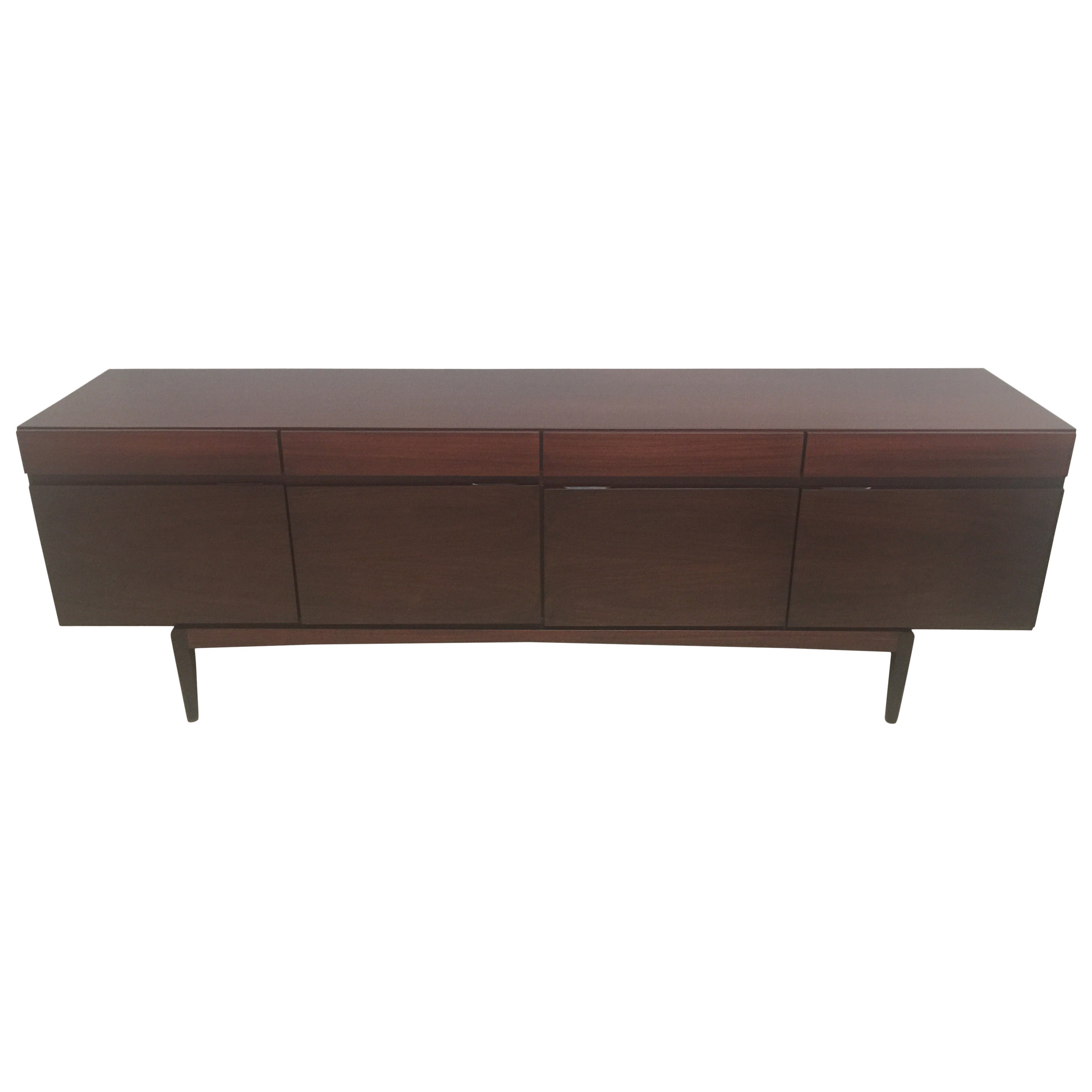 Long Four-Door Walnut Buffet