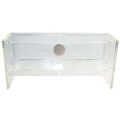 1970's Rare Custom Lucite and Nickel Console Table