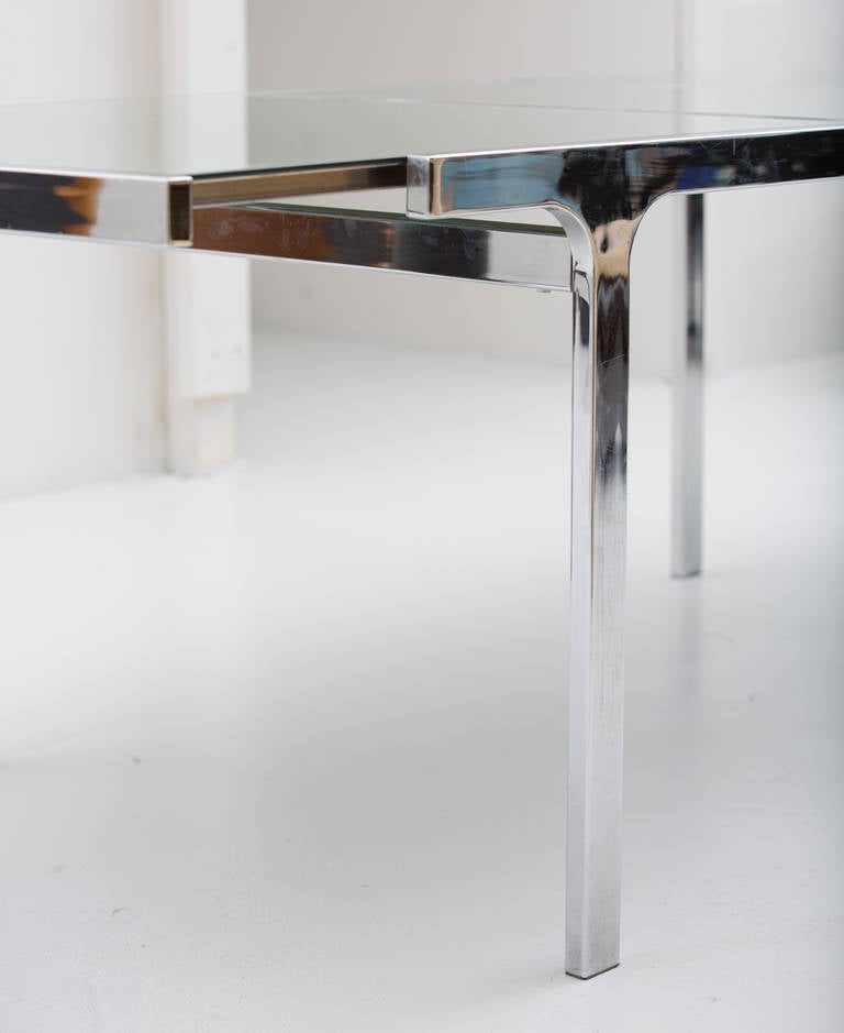 Late 20th Century Pierre Cardin Mirrored Glass and Steel Table For Sale
