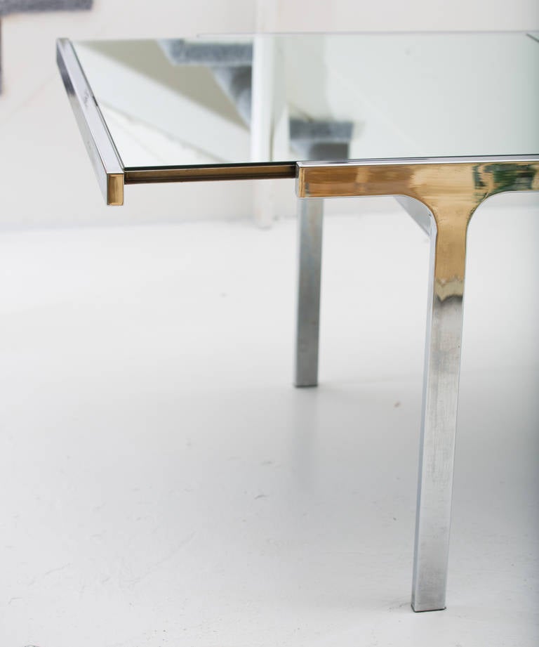 Pierre Cardin Mirrored Glass and Steel Table For Sale 1