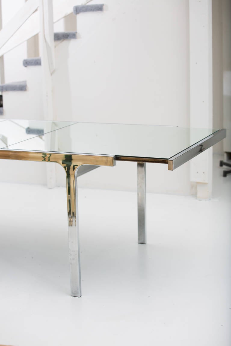 Pierre Cardin Mirrored Glass and Steel Table For Sale 2