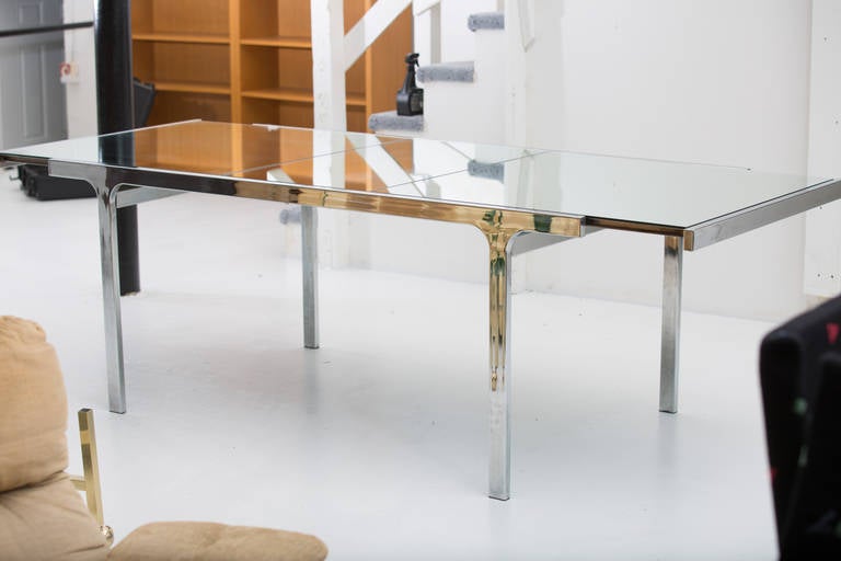 Pierre Cardin Mirrored Glass and Steel Table For Sale 3