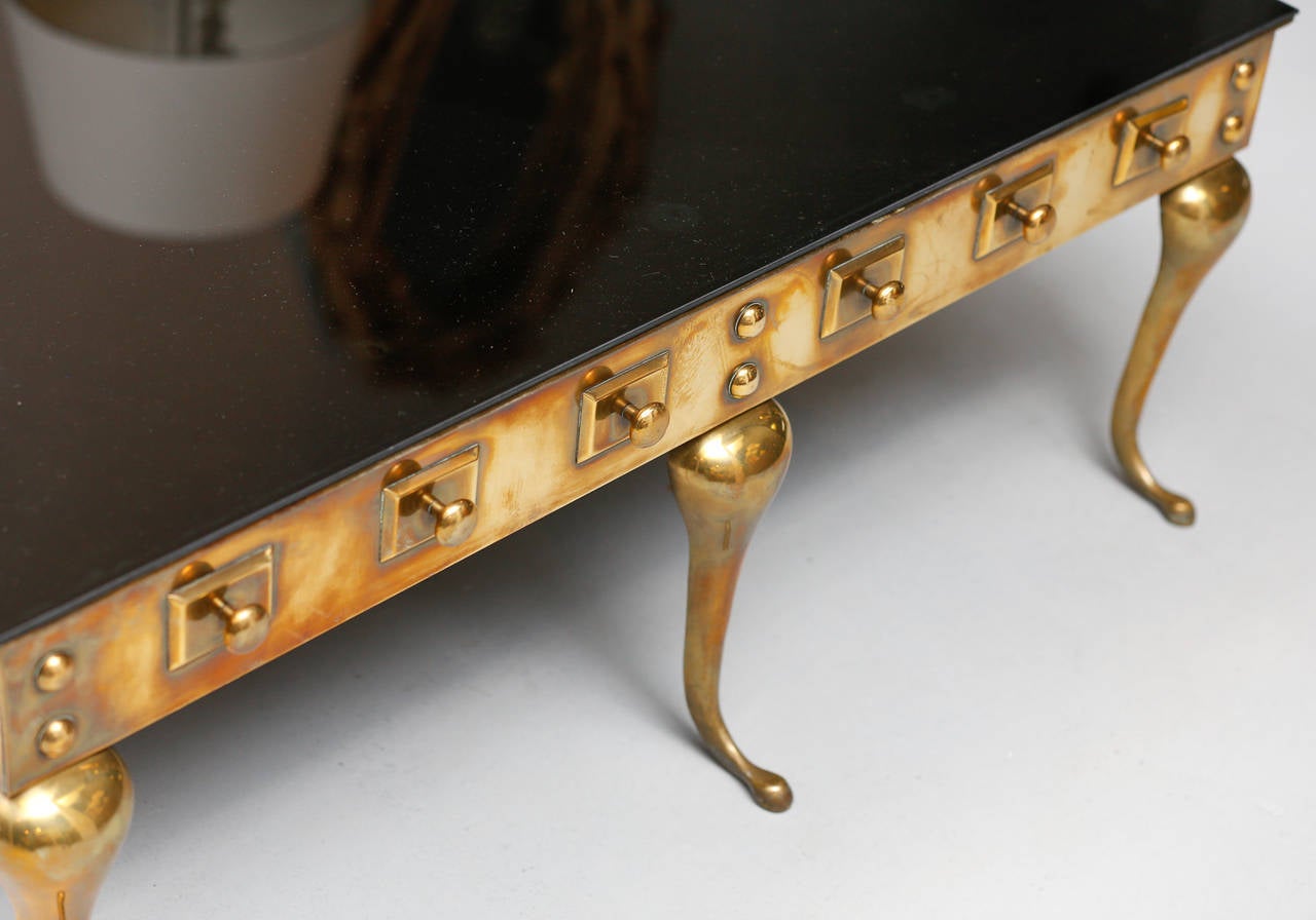 Mid-20th Century Solid Brass Coffee Table by Jansen for Mastercraft For Sale