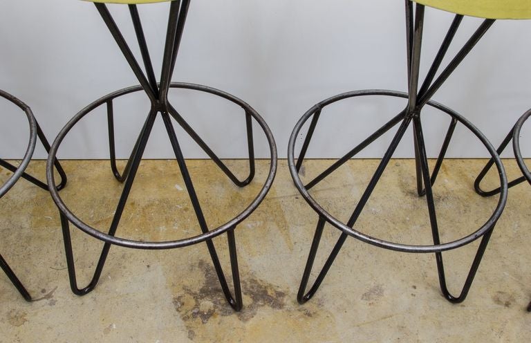 American Paul Tuttle Leather Bar Stools