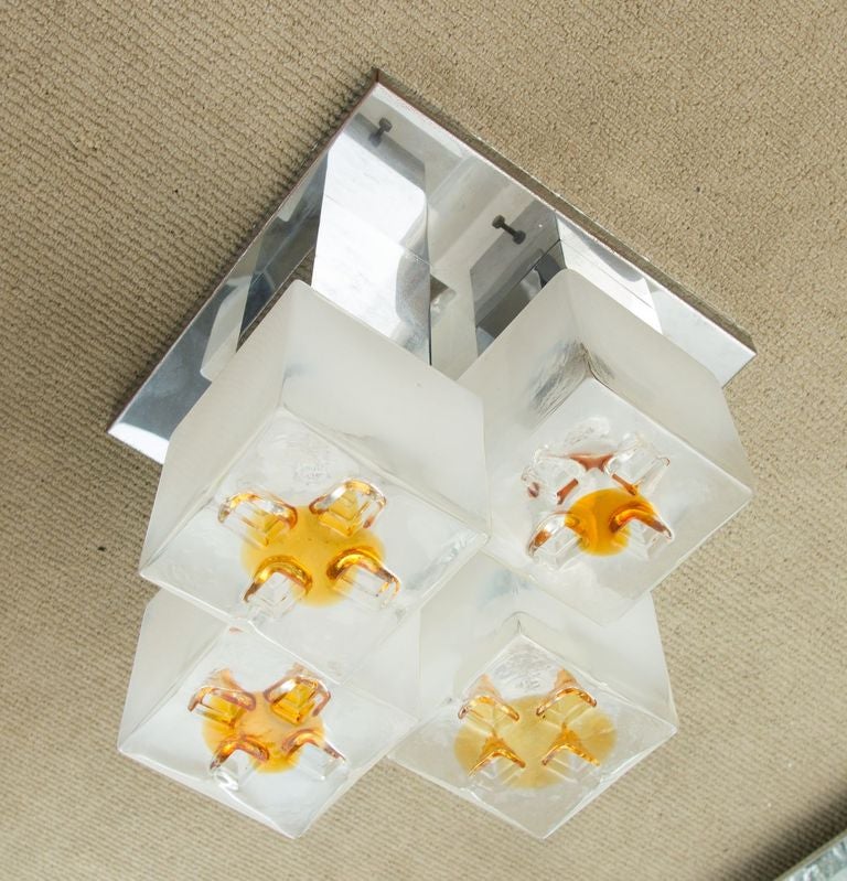 Mid-Century Modern Sciolari Cube Ceiling Light