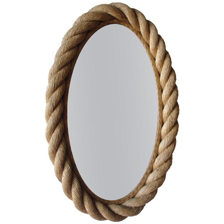 Braided Rope Oval Mirror by Audoux et For Sale at 1stdibs