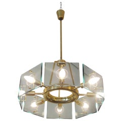 Italian Green Glass Chandelier