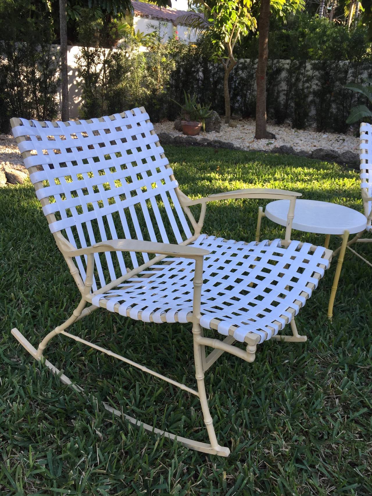 Amazing Vintage 13-Piece Faux Bamboo Style Garden Set In Fair Condition In East Hampton, NY