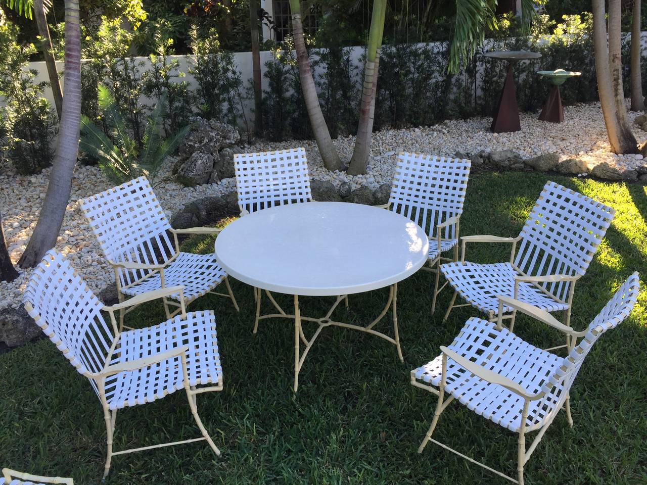 Mid-20th Century Amazing Vintage 13-Piece Faux Bamboo Style Garden Set