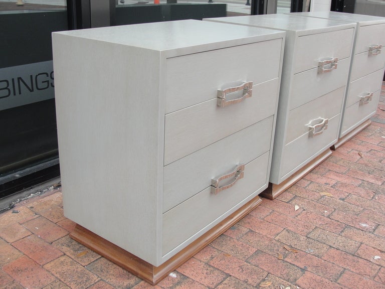 Morgan (labeled) is beautifully restored in open grain Grey stained Oak and brown stained base.