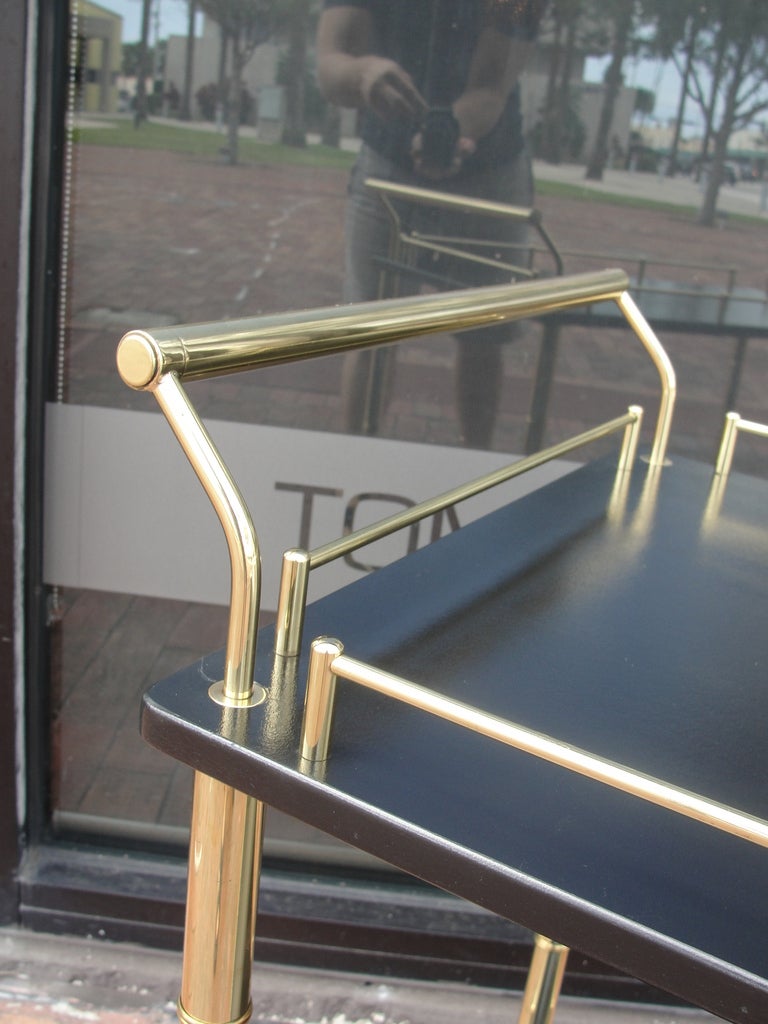 Italian Brass and Faux Bamboo Bar Cart