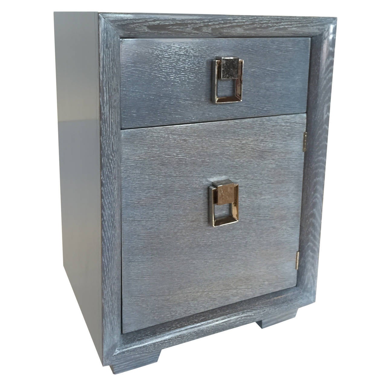 1940s Cerused Grey Oak Nightstand or Side Table For Sale at 1stdibs
