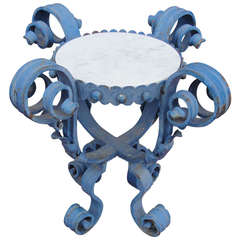 Antique Exceptional Ornate Wrought Iron French Side Table