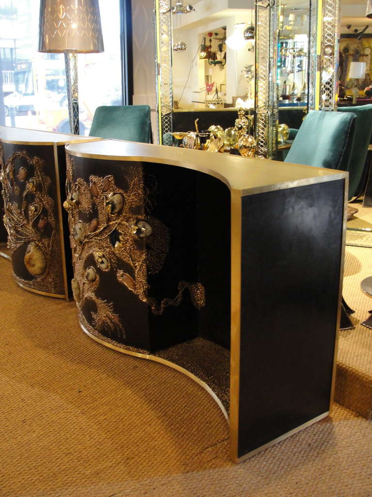 Out of This World Bronze Console with Encrusted Natural Stones 1