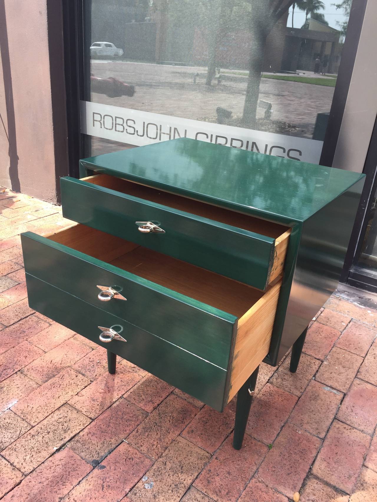 dark green nightstands