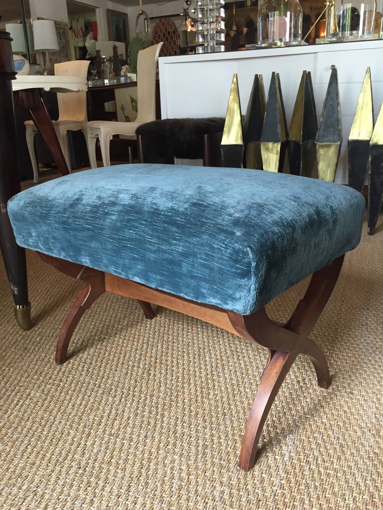 Art déco Exceptionnel banc en acajou Tomaso Buzzi en vente