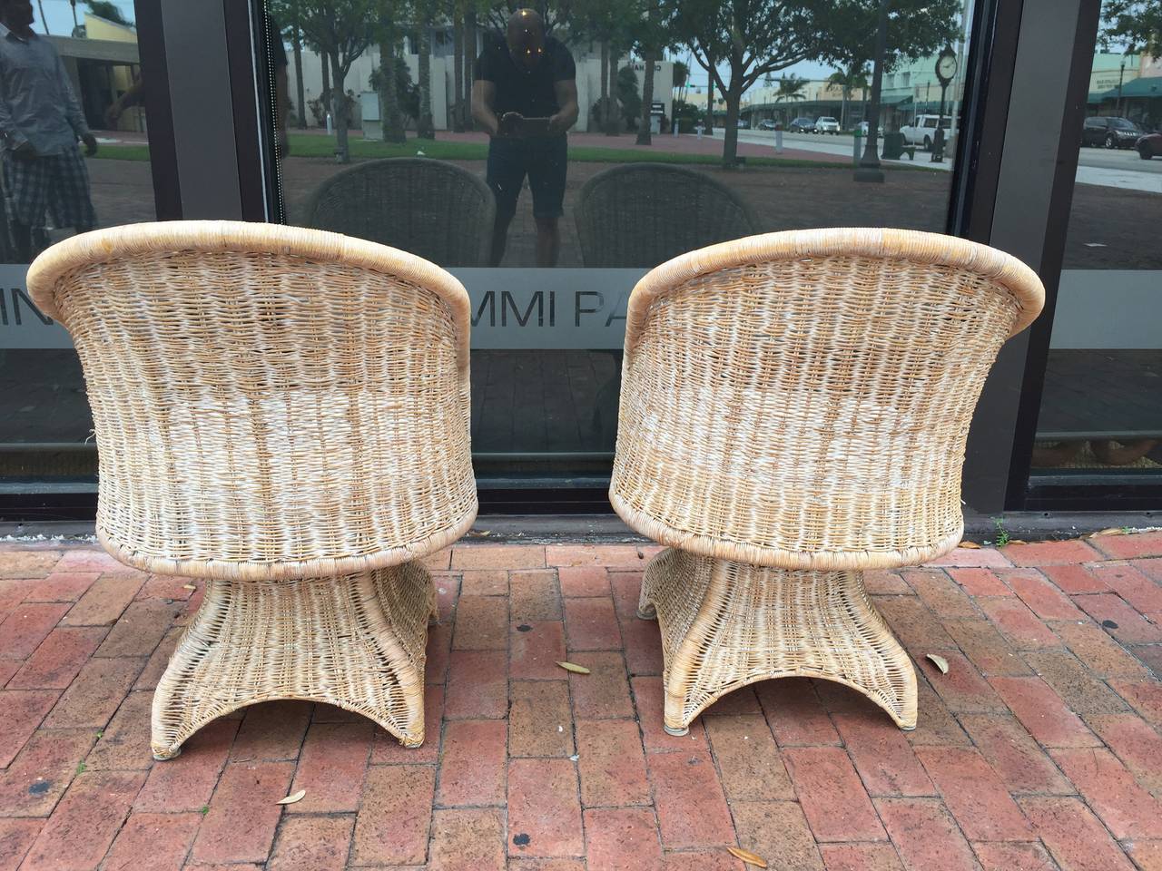 These chairs have been refurbished in ivory linen.

Rare to come by -great pair for a whimsical space.