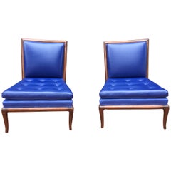 T.H. Robsjohn-Gibbings Slipper Chairs, Pair