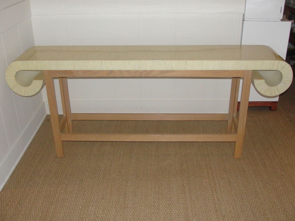 Bone Veneer and Oak Alter Style Console