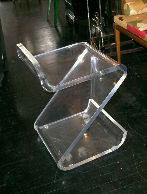 Set of Four Lucite Chairs in "Z" Form