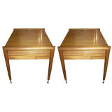 Pair of Blonde Wood Sidetables by John Keal