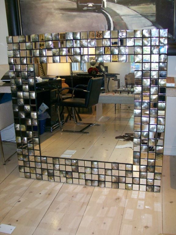 Fantastic Oversized Abalone Shell and Mirror Mosaic Mirror