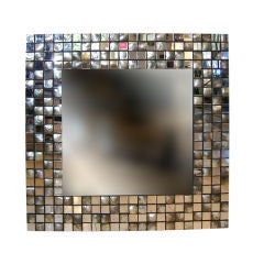Fantastic Oversized Abalone Shell and Mirror Mosaic Mirror