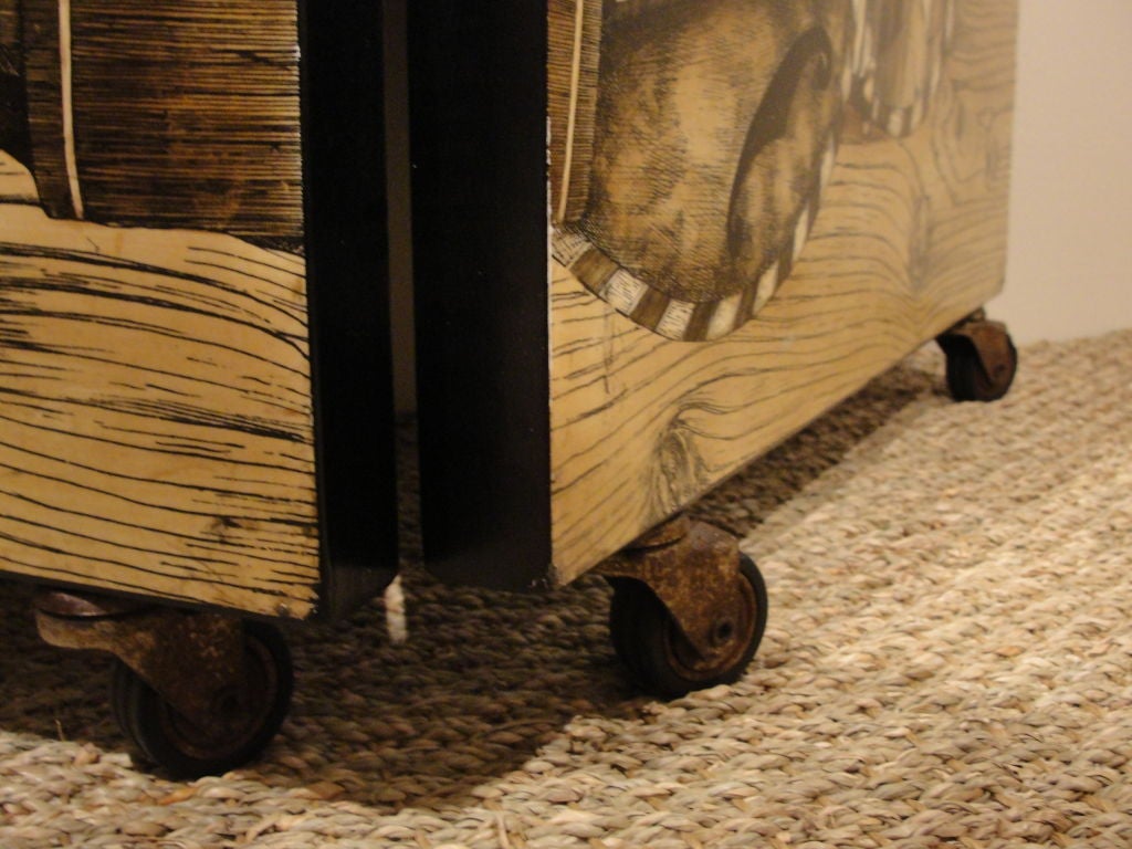 Piero Fornasetti Musical Themed Four-Panel Screen on Casters In Excellent Condition In North Miami, FL