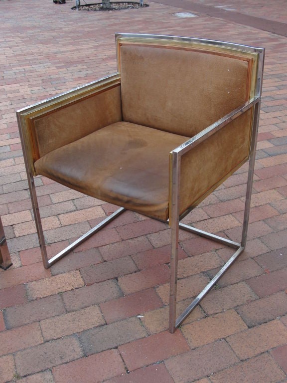 Mid-Century Modern Alain Delon for Maison Jansen Backgammon Game Table & Chairs, Signed For Sale