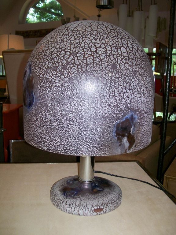 Italian Extremely Rare Oversized Barbini Scavo Glass Table Lamp