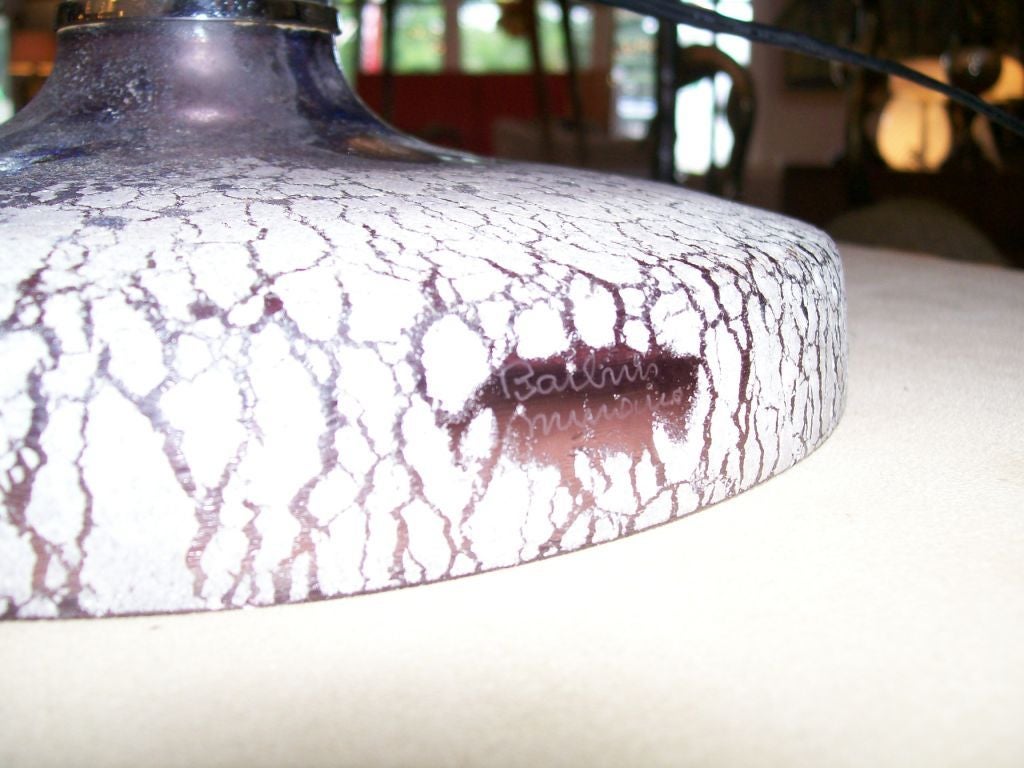 Extremely Rare Oversized Barbini Scavo Glass Table Lamp In Excellent Condition In Miami, FL