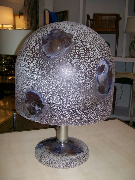 Murano Glass Extremely Rare Oversized Barbini Scavo Glass Table Lamp