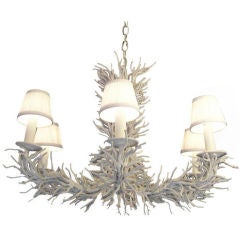 A Heavy and Rare Painted Iron Coral Branch Chandelier