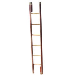 Vintage Unique Folding Leather Library Ladder