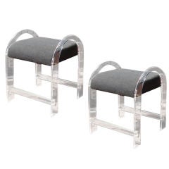 A Great Pair of Arched Lucite Benches