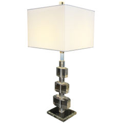 Exceptional Prism Cut Lucite Table Lamp