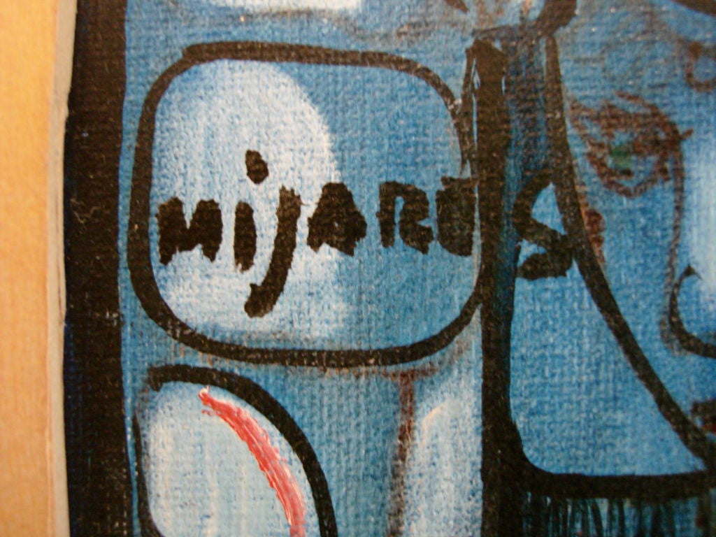 Wood Celebrated Cuban Artist Jose Mijares Original Oil Painting
