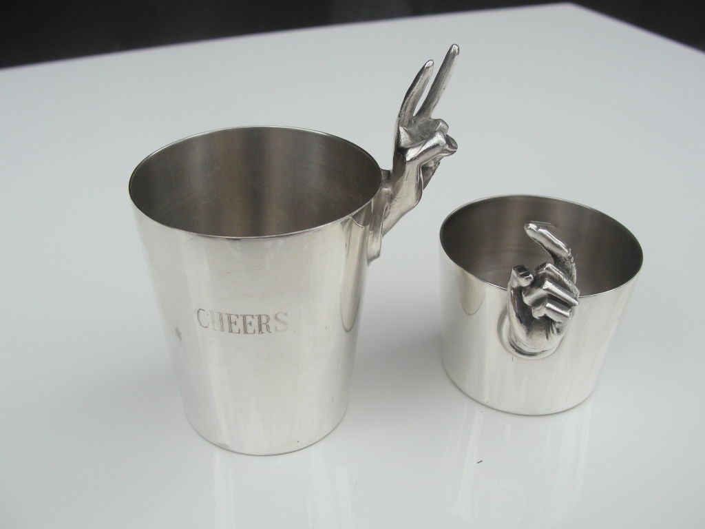 Silver Plated Cocktail Measuring Cups by Napier