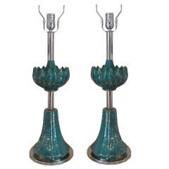A Pair of Ceramic Modernist Table Lamps
