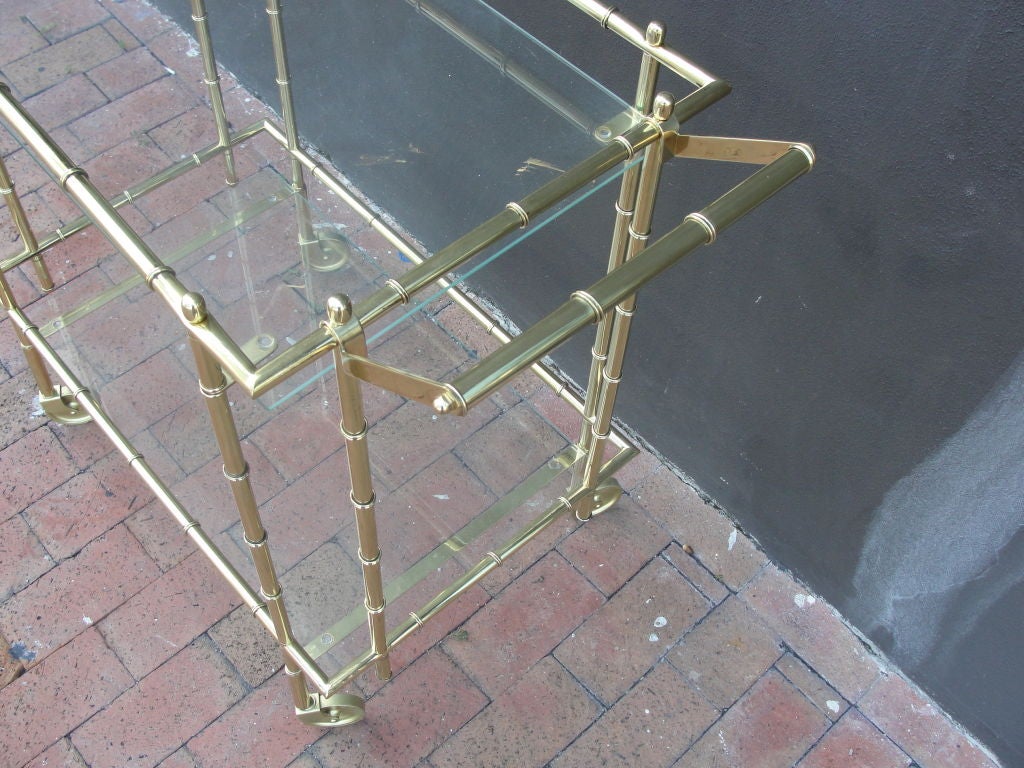 Mid-20th Century Faux Bamboo Brass Barcart