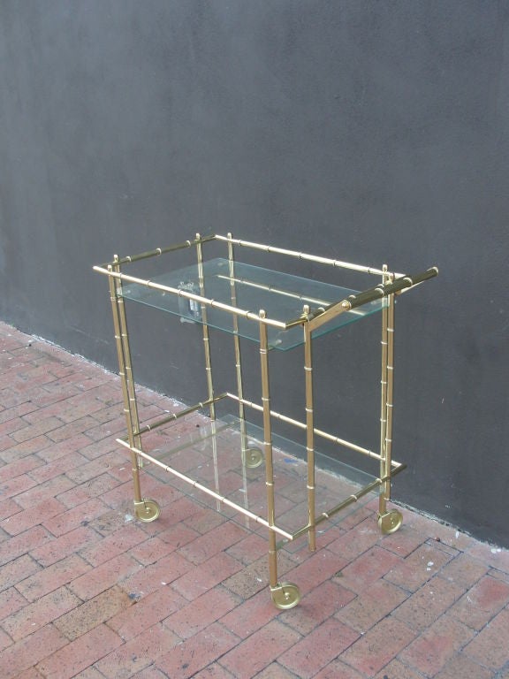 Faux Bamboo Brass Barcart 2