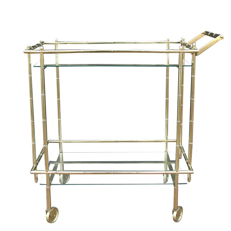 Faux Bamboo Brass Barcart