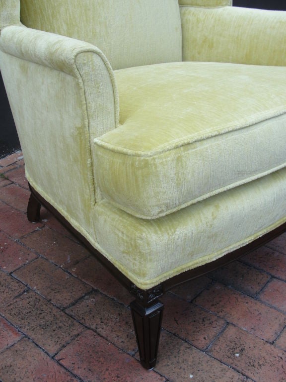 Citrine Vintage Velvet Wingback Armchair