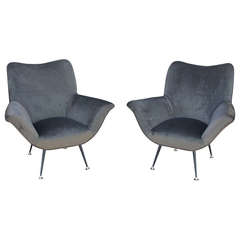 Pair of Italian Open-Arm Chairs