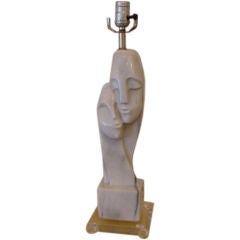 Brancusi Style White Marble Table Lamp