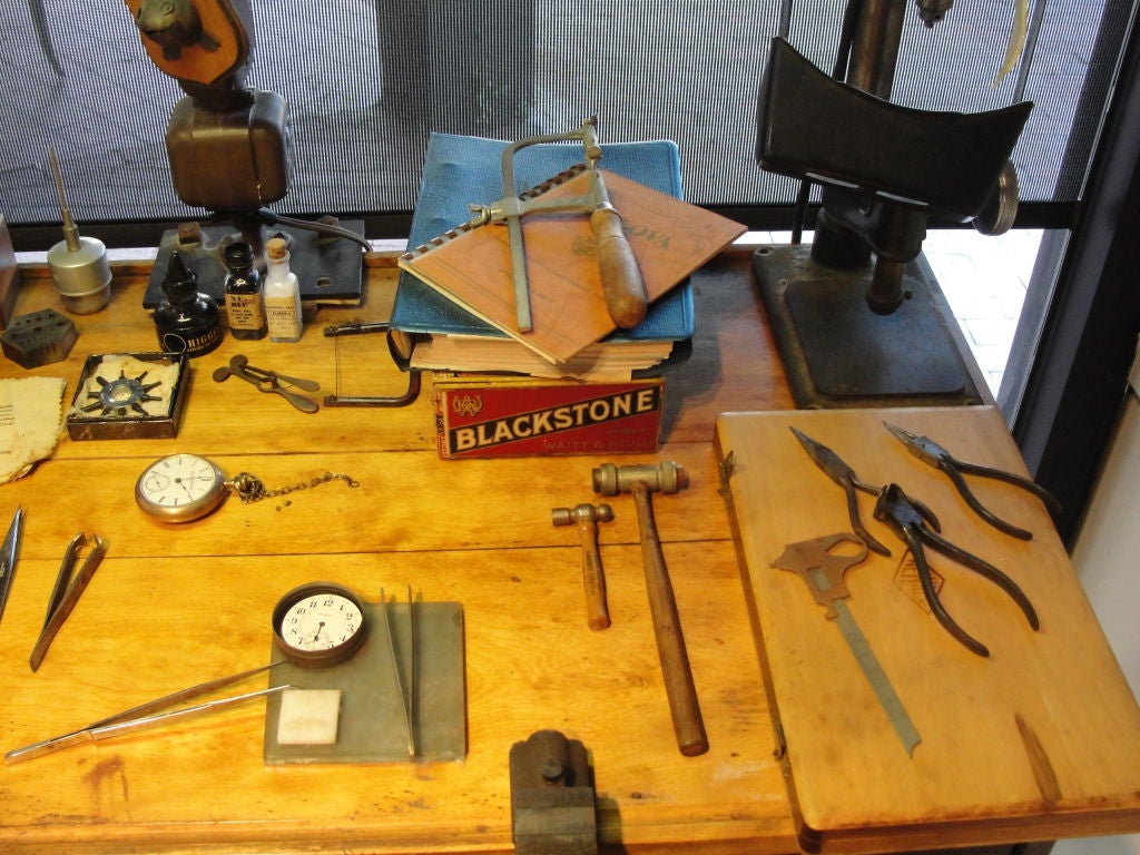 American A Watchmaker/Repairs Desk + Chair