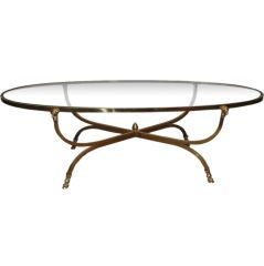 Rams Head and Hooved Leg Brass Coffee Table