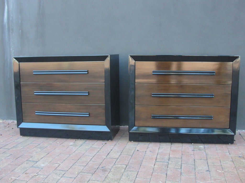 Pair of John Stuart Cabinets/Three Drawer Chests