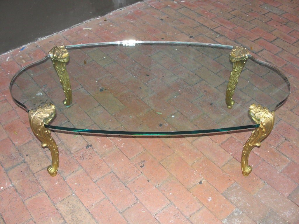 Ormolou and Glass Louis XVI Style Coffee Table by P.E. Guerin